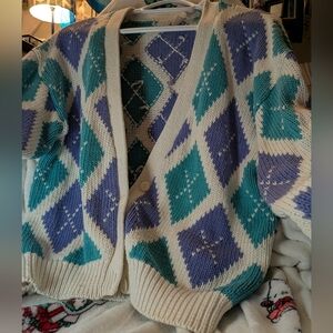 Vintage Argyle Cardigan